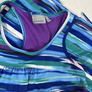 Athleta Women's‎ Small  Swim Tankini Build in Bra Tie Hem